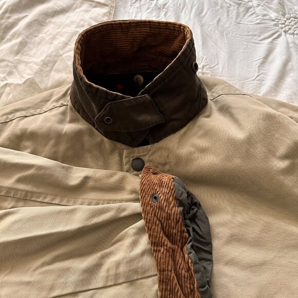 Nautica Mens Detachable Flannel Lining Zip/Snap Up Chore Barn Coat SZ L Tan - Picture 7 of 16